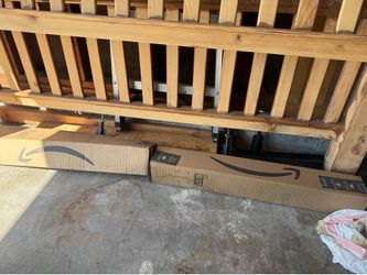 Real wood King size bed frame.