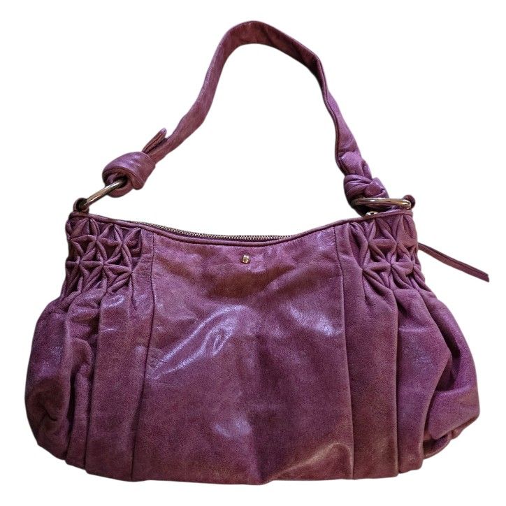 Elliot Lucca Purple Leather Handbag Shoulder Purse