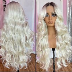 Human Hair Blended Lace Front Wig 