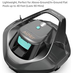 AIPER Cordless Robotic Pool Cleaner, Pool Vacuum with Dual-Drive Motors, Self-Parking Technology, Lightweight, Perfect for Above-Ground/In-Ground Flat