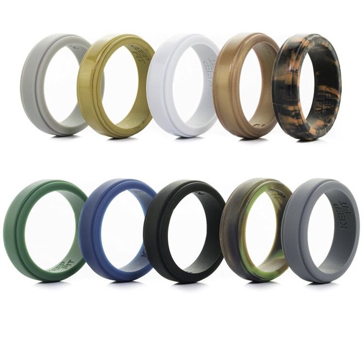 Silicone Wedding Ring for Men - 10 Pack - The Ultimate Silicone Wedding Band Rubber Wedding Ring Set