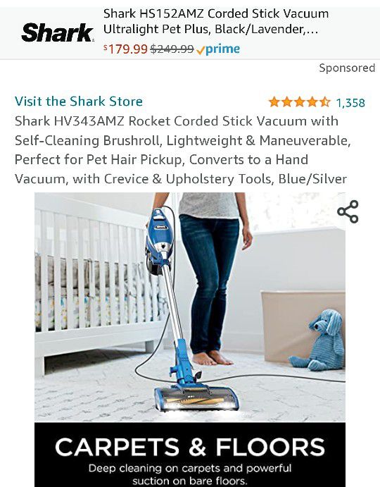 shark vacuum/shampooer excellent condition