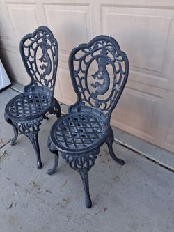 Antique metal chairs