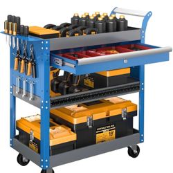 New Heavy Duty Rolling Tool Cart with Drawer – Garage Utility Cart with Wheels 