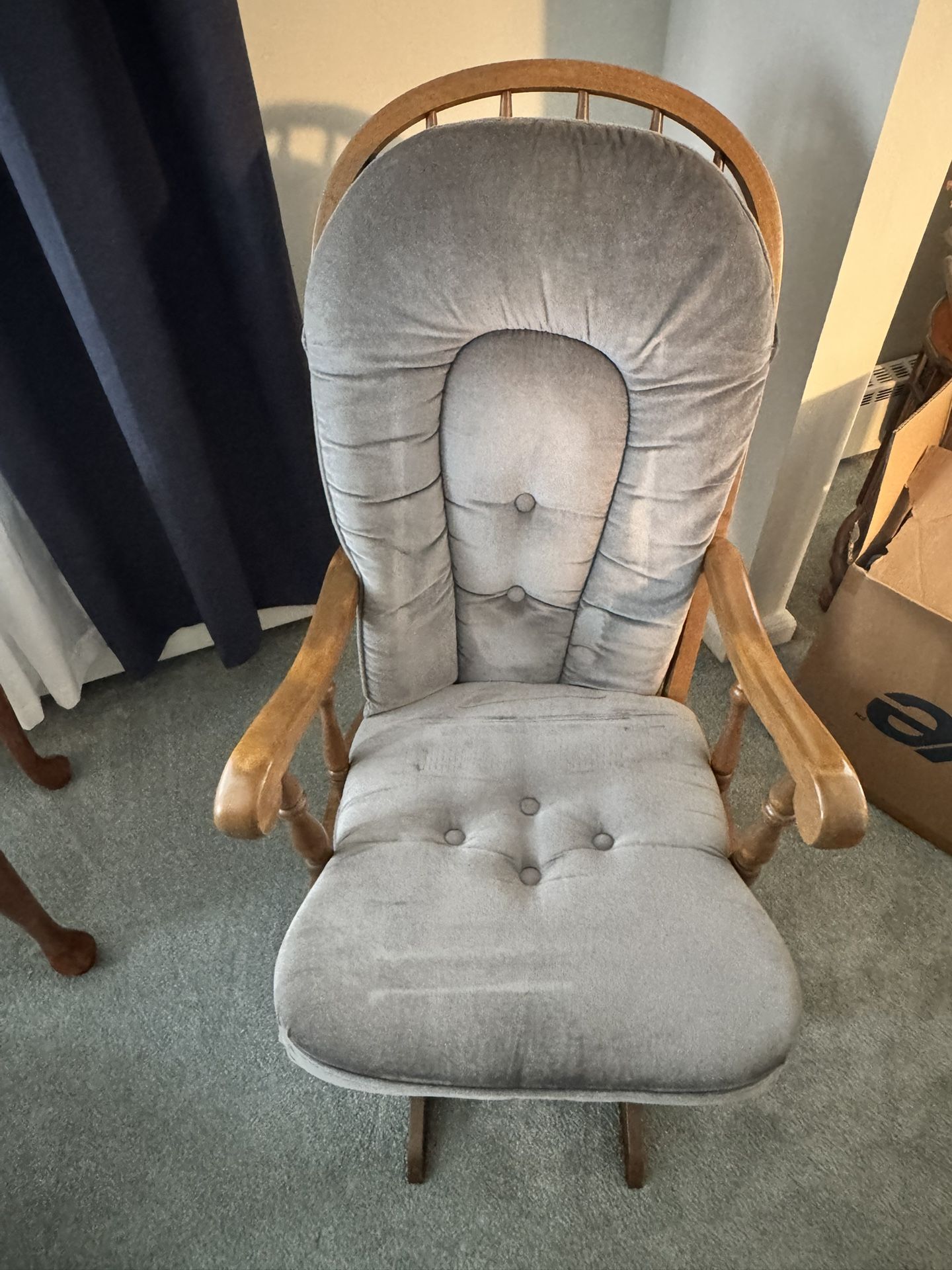 Vintage Oak Glider Rocking Chair