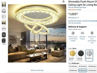 Flashing God Dia 48" Large Crystal Chandelier Modern Silver Chandeliers