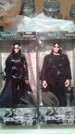 The Matrix Neo and Trinity figures dolls