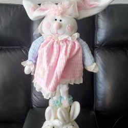 Vintage 1990s Wooden Bunny