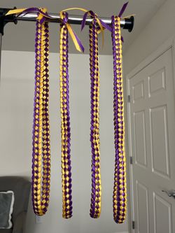 Ribbon Braided Glitter lei purple & gold $10 EACH