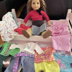 American girl Doll, Bed With Drawers For Clothes