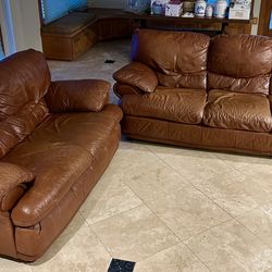 Leather Sofa & Love Seat