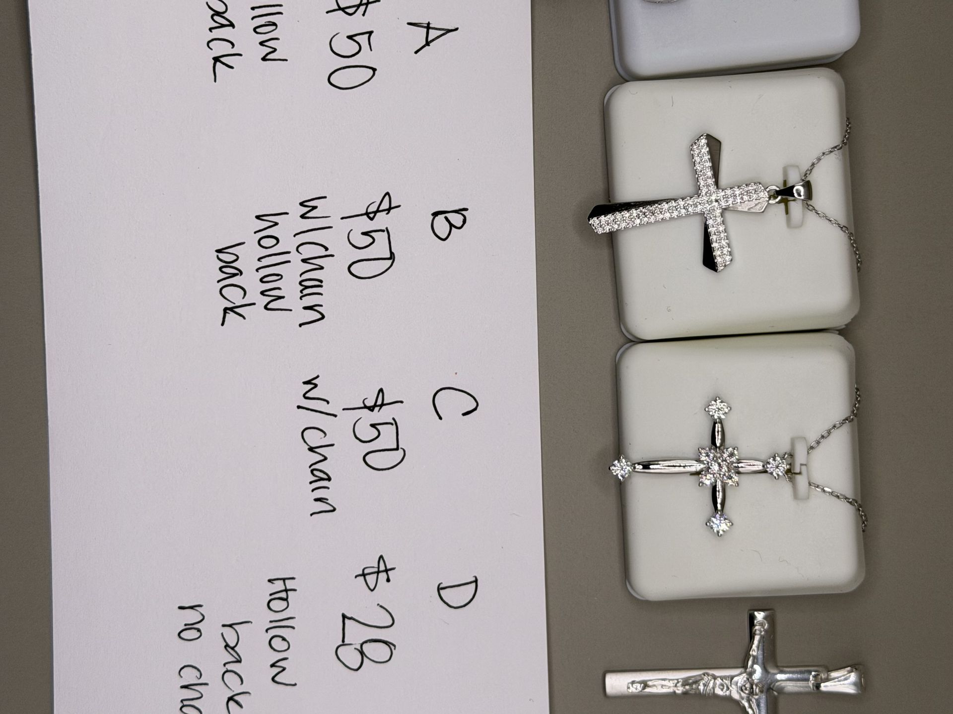 Silver/Moissanite Crucifix