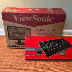 Monitor, And Wireless Keyboard With Mouse