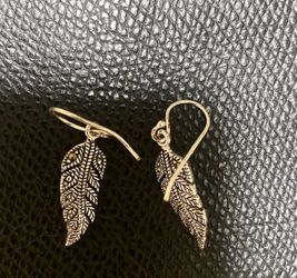 NEW Leaf Shape Drop Earrings for Women, 925 Silver