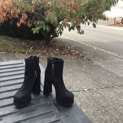 Schulz Made in Brazil Ladies  5” High Heels Boots Shoes size 7 like Brand New