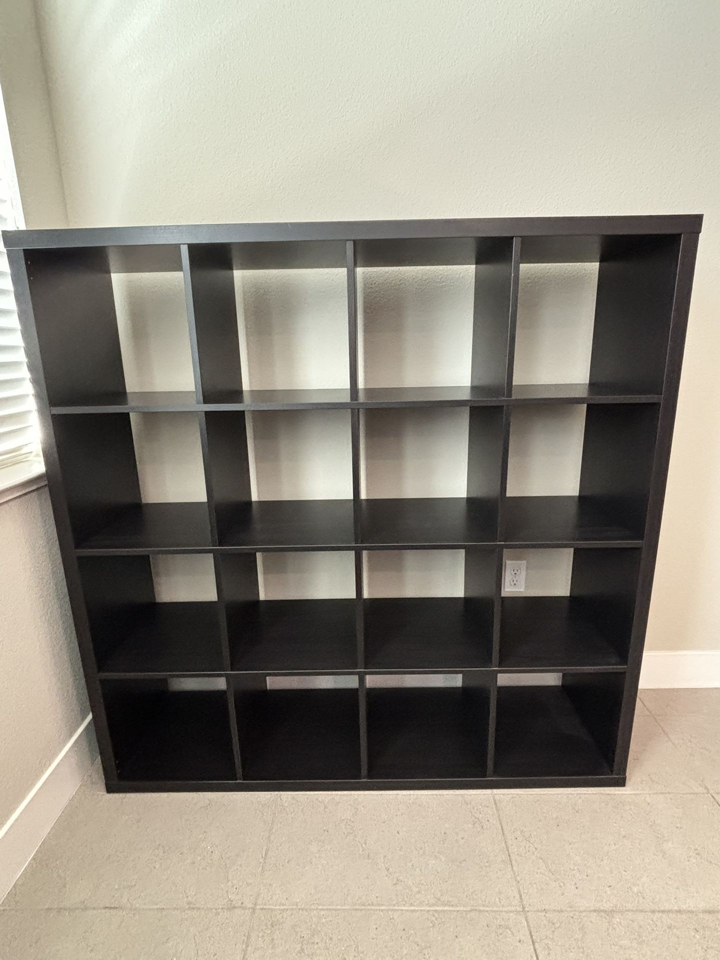 Wooden Black coffee Book Case - 16 cubic shelves.