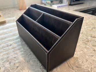 Securo Faux-leather Desk Organizer