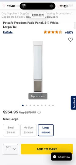 Large Doggy Door sliding glass insert