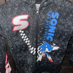 Size 5  Or 5T Fit The Same Sonic The Hedgehog Zip Hoodie 