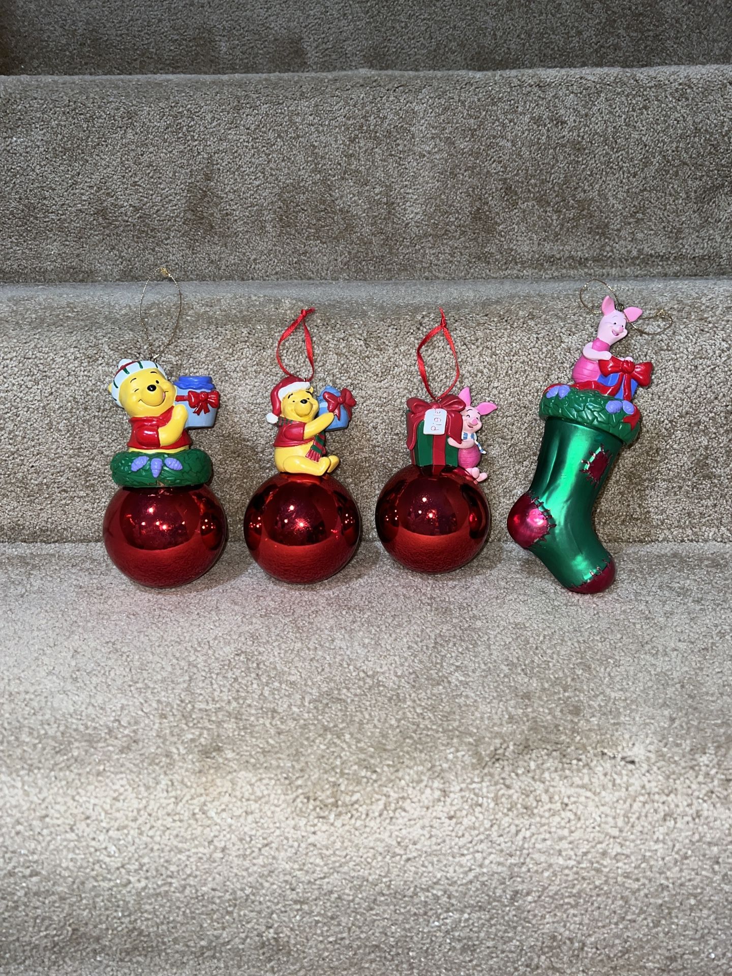 Disney Christmas ornament set of 4 Winnie the Pooh Eeyore Piglet