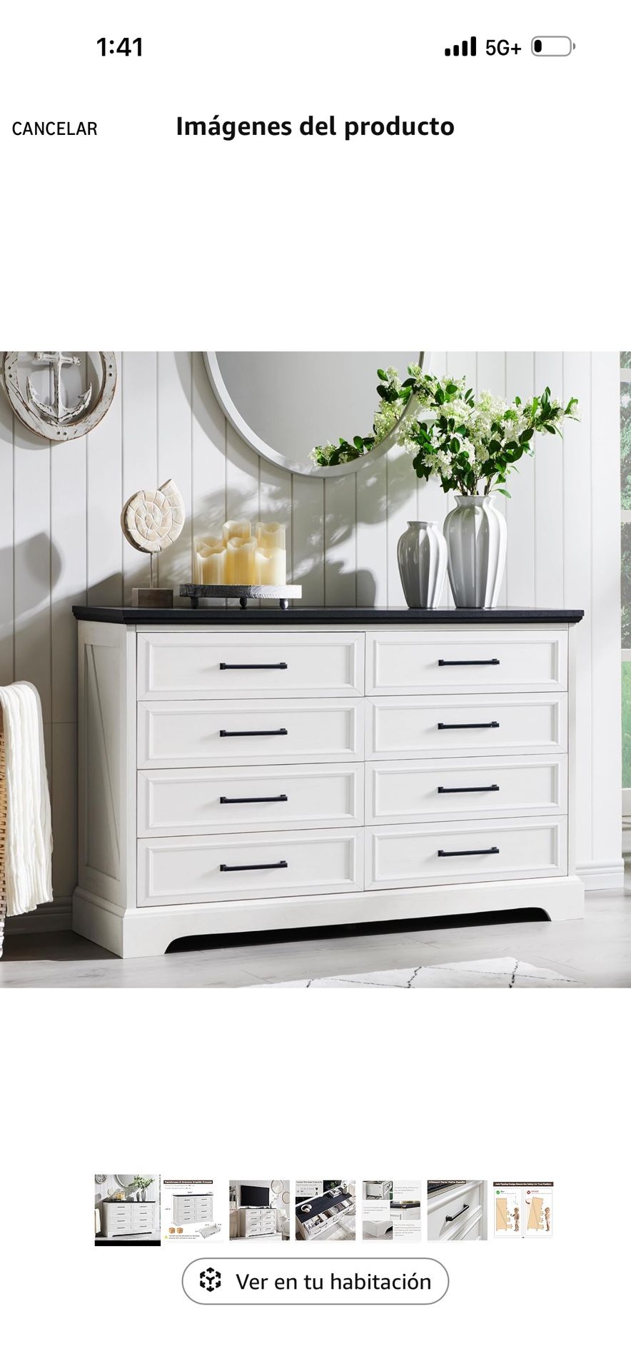 ACCOHOHO 8-Drawer Farmhouse Style Dresser for Bedroom, 52" Wide Rustic Wooden Dresser with Metal Pull Handle, Natural Texture, Drawer Organizer for Be