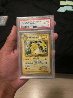 PSA 8 Lt. Surge's Raichu Holo Japanese Gym 2 1999