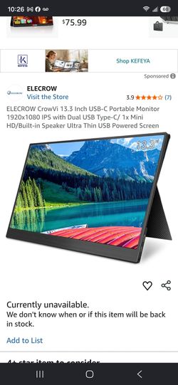 Crowvi ultra thin portable monitor