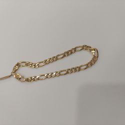 18k 15.2g 5.4MM Figaro Bracelet 