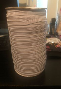 1/4 (.25) inch white elastic band by the yard ONLY