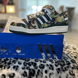 Adidas Forum 84 Bape Low 30th Anniversary Green Camo Size 8 A Bathing Ape