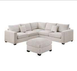 Poundex Cream Color Sofa Set