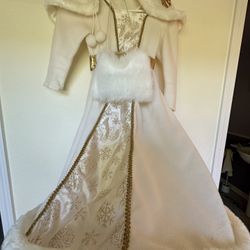 Two Girls Costumes: Snow Princess-Gold And Witch-Black