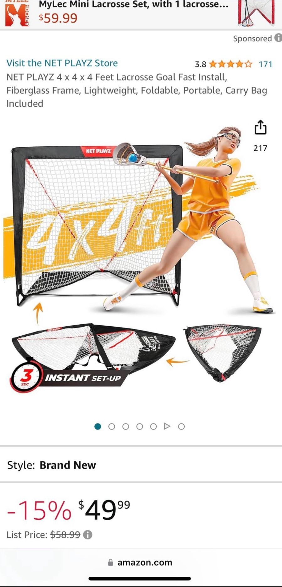 Lacrosse goal w/shooting Target