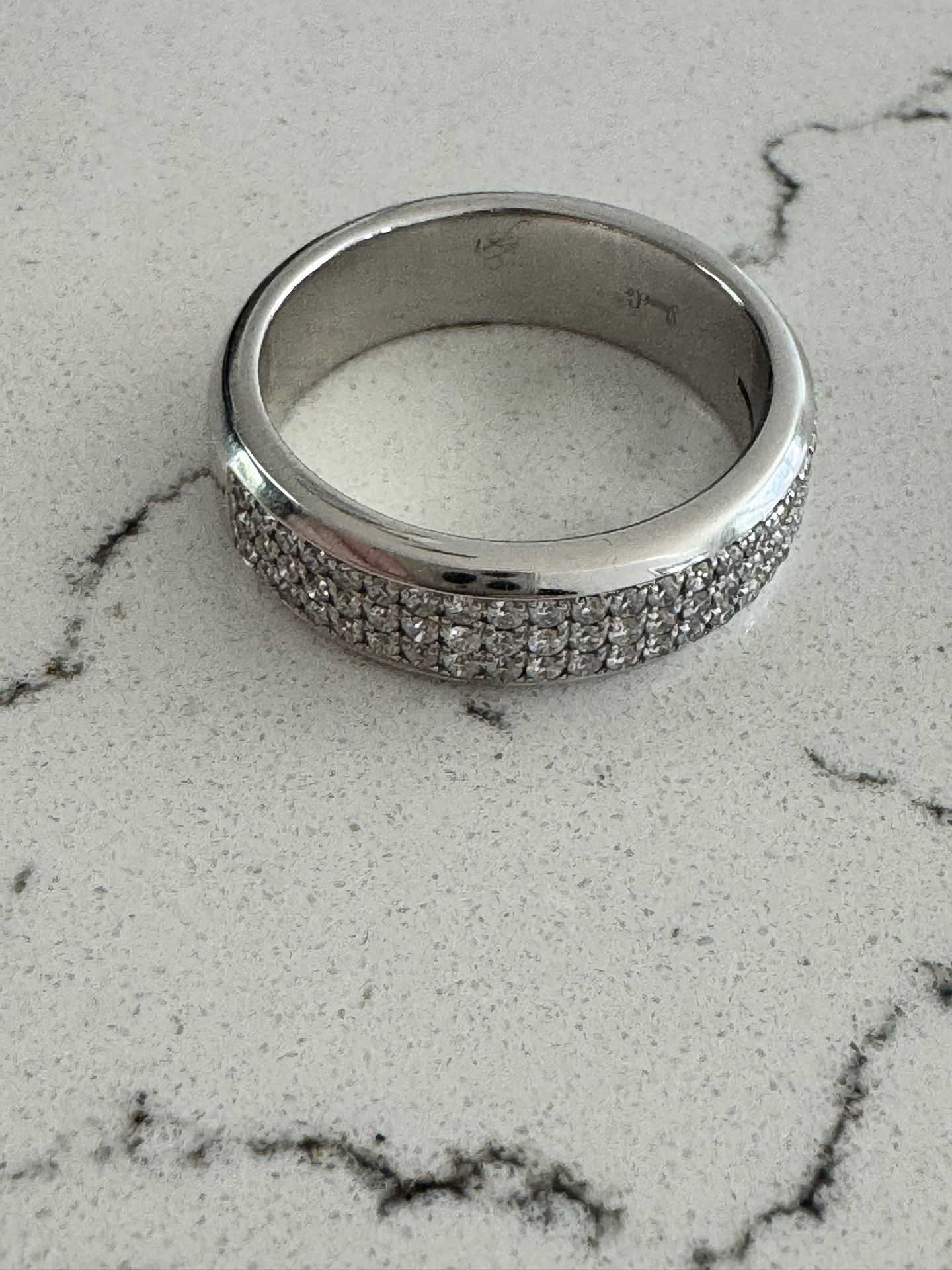Men’s 14k White Gold Ring With 75 Round Diamonds At.75 Ct