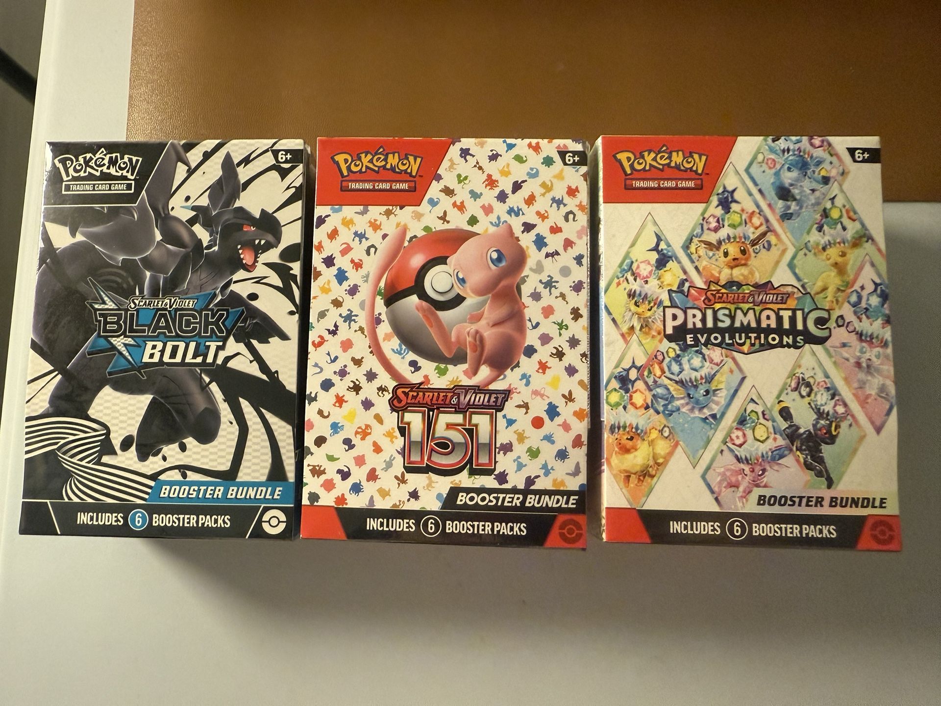 Pokemon ( Black Bolt, Scarlet & Violet 151, Prismatic Evolutions) Booster Bundle