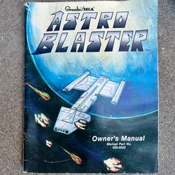 Astro Blaster Sega Gremlin Arcade Game Manual