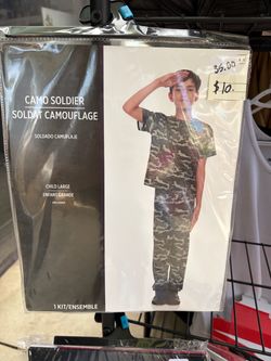 Camo Soldier Kids Halloween Costume Child Large
