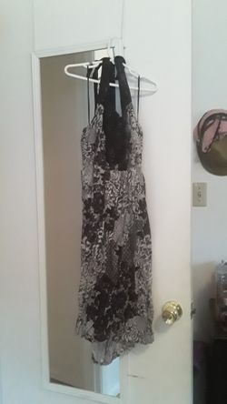Black and white halter dress