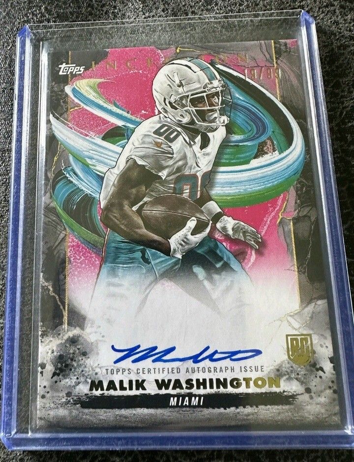 Really Nice 2024 Malik Washington Topps Inception Magenta RC, Auto, 19/99 Card