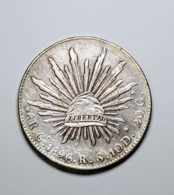 1896 Mexico FIRST REPUBLIC 8 Reales silver coin