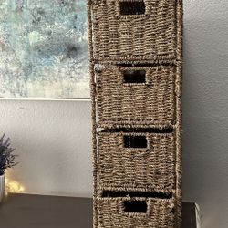 🪻🪻 Wicker Woven 4 Drawers Basket Storage //COOL