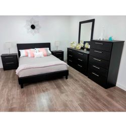 Black Bedroom Set - Juego De Cuarto Color Negro 
