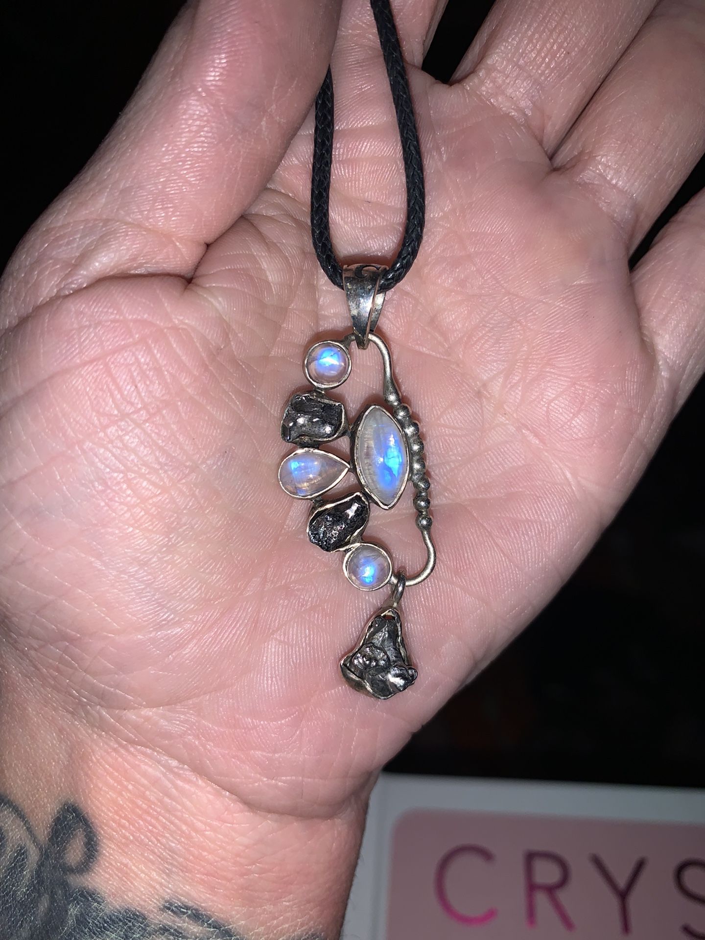 Moonstone & Shungite Pendant