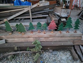 Salvaged Wood Table Top Trees