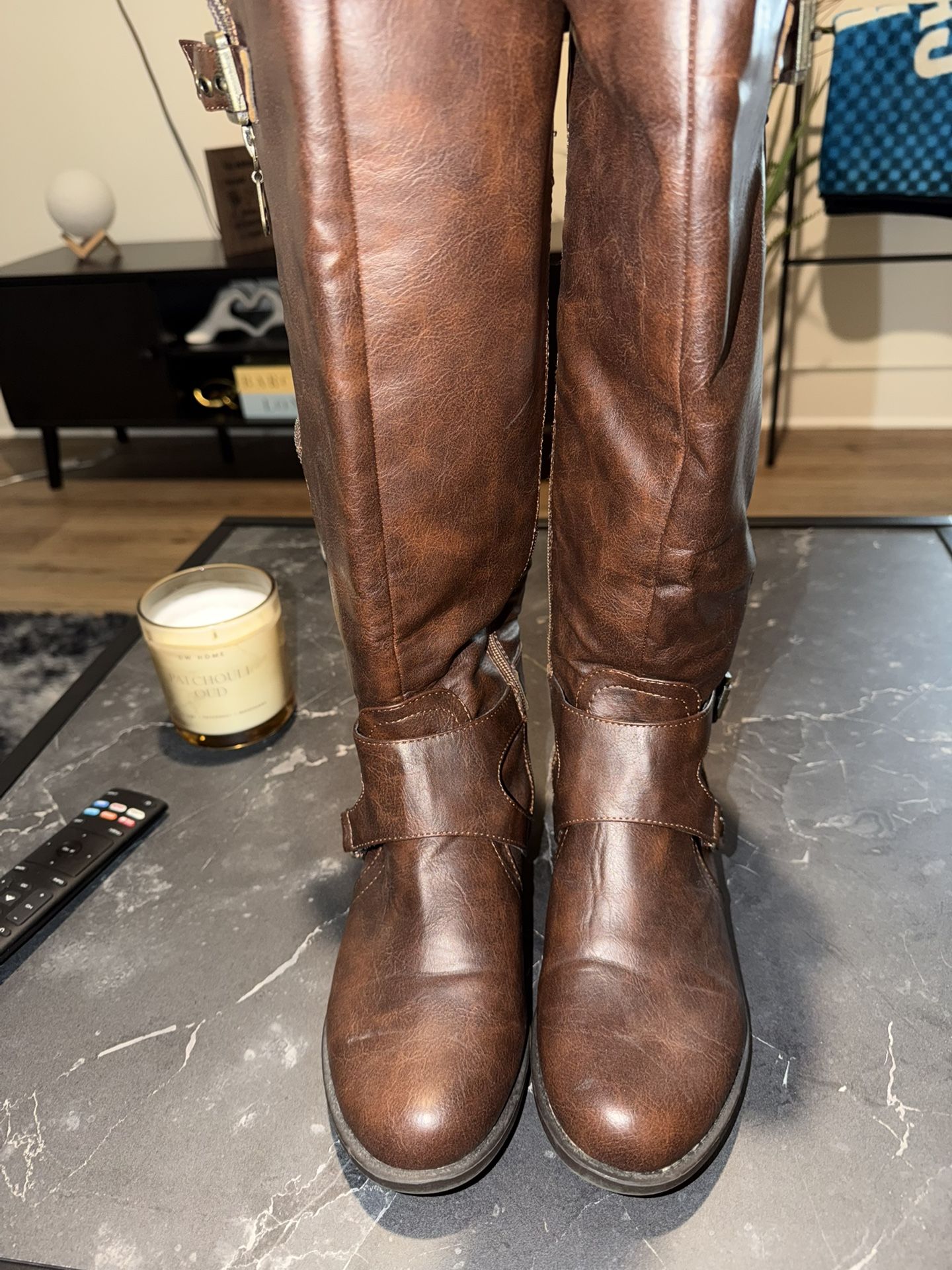 Guess Pleather Riding Boots
