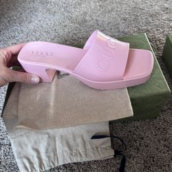 Gucci Pink Rubber Heels 