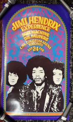 Jimi Hendrix Experience Concert Poster 1968 w/Soft Machine