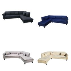 NEW 9x7ft Sectional CHAISE,  9x7ft Sectional CHAISE, White LEATHER, Orange LEATHER ,jaguar TEA BLUE,and  Granite Color FABRICSofas.More Color Availabl