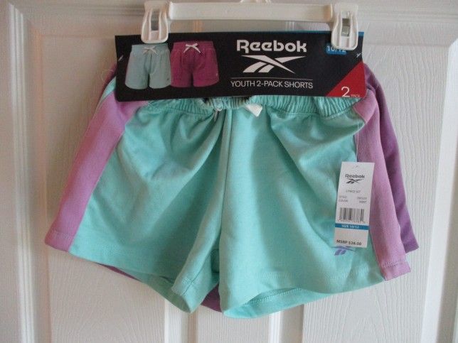 Girls 2pk Athletic Shorts Size 10/12 By Reebok NWT 
