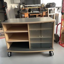 Entertainment Stand With Shelves And Cabinets